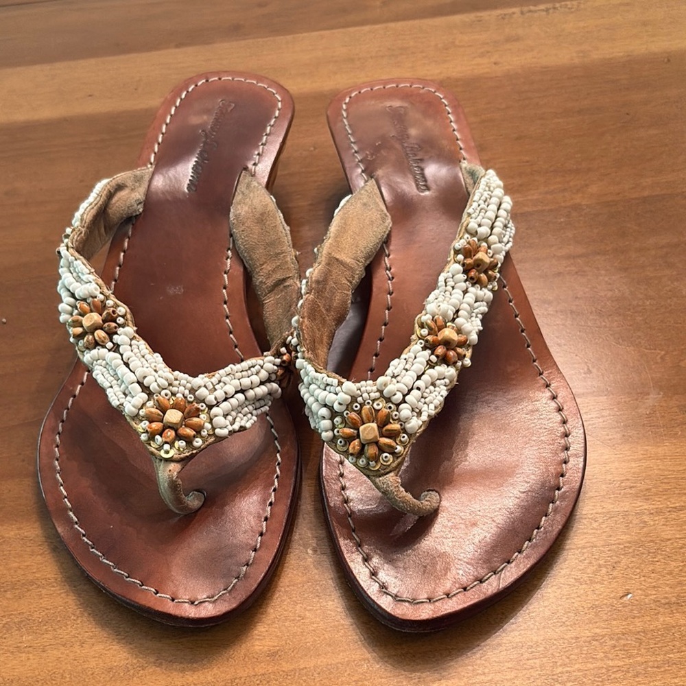 Beaded Brown Sandals